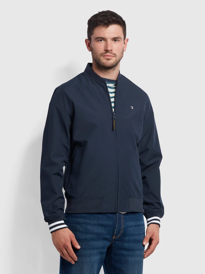 Farah Farah Mainline Slade Bomber Jacket In True Navy 3 Farah Farah Mainline Slade Bomber Jacket In True Navy