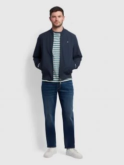 Farah Farah Mainline Slade Bomber Jacket In True Navy