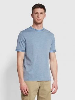Farah Westminster T-Shirt In Dusky Blue Farah Mainline