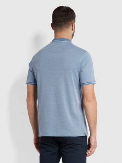 Farah Moores Polo Shirt In Dusky Blue Farah Mainline