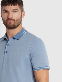 Farah Moores Polo Shirt In Dusky Blue Farah Mainline