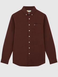 Farah Drayton Oxford Shirt In Archive Burgundy 11 Farah Drayton Oxford Shirt In Archive Burgundy