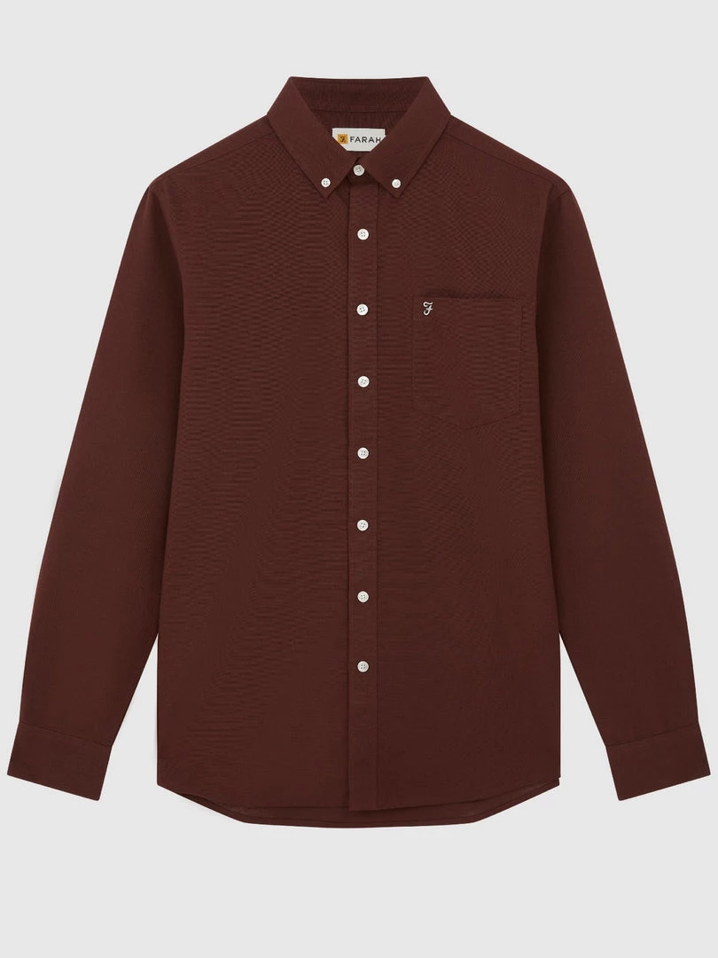Farah Drayton Oxford Shirt In Archive Burgundy 7 Farah Drayton Oxford Shirt In Archive Burgundy