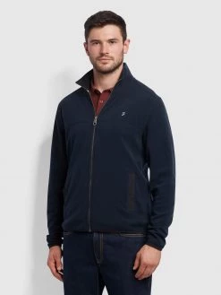 Farah Bexar Fleece Jacket In True Navy Farah Mainline