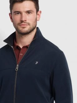 Farah Bexar Fleece Jacket In True Navy Farah Mainline