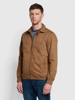 Farah Bloomsbury Harrington Jacket In Tobacco