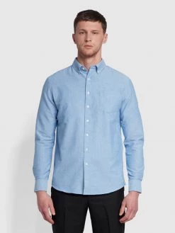 Farah Drayton Oxford Shirt In Regatta Blue