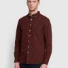Farah Drayton Oxford Shirt In Archive Burgundy