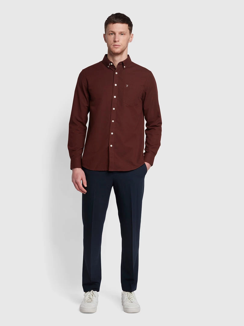 Farah Drayton Oxford Shirt In Archive Burgundy 4 Farah Drayton Oxford Shirt In Archive Burgundy