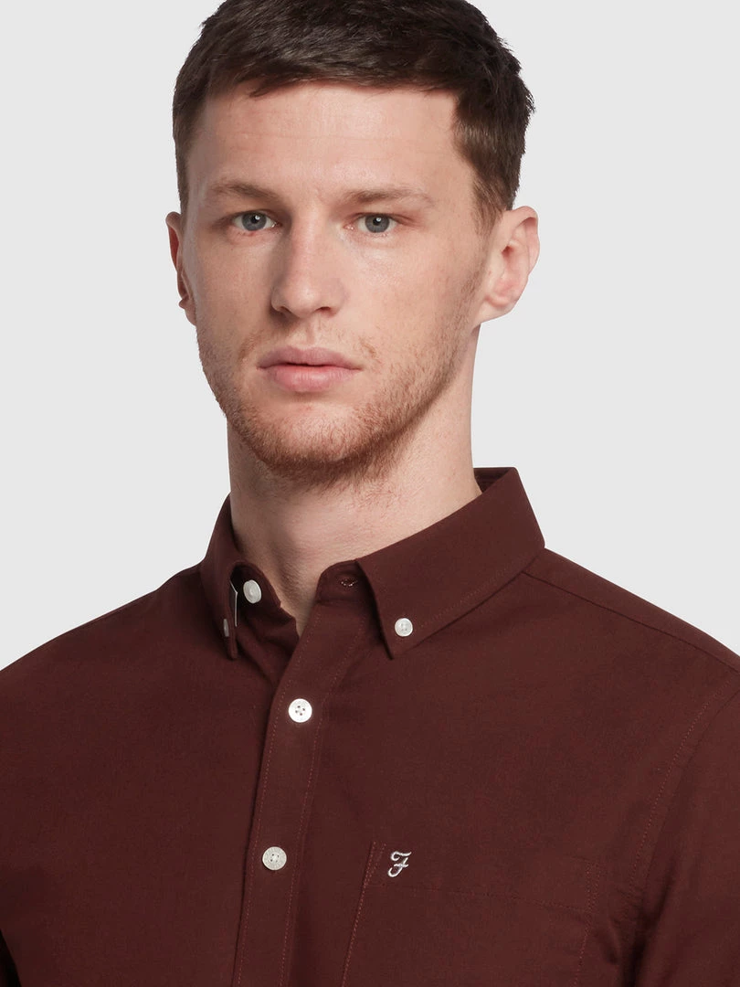 Farah Drayton Oxford Shirt In Archive Burgundy 5 Farah Drayton Oxford Shirt In Archive Burgundy