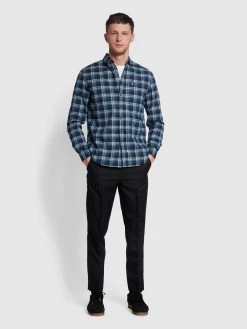 Farah Farah Mainline Lewis Check Shirt In Yale