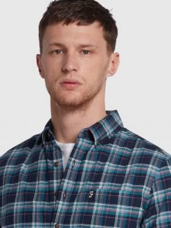 Farah Farah Mainline Lewis Check Shirt In Yale