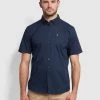 Farah Farah Mainline Patterson Shirt In Dark Blue