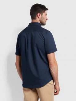 Farah Farah Mainline Patterson Shirt In Dark Blue