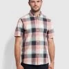 Farah Kasmin Check Shirt In Pastel Pink