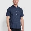 Farah Evans Check Shirt In Regatta Blue Farah Mainline