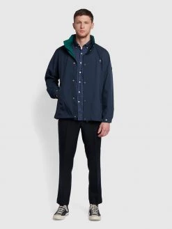 Farah Evans Check Shirt In Regatta Blue Farah Mainline