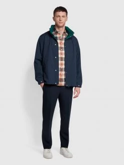Farah Farah Mainline Stewart Short Sleeve Check Shirt In True Navy