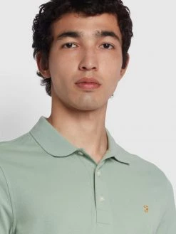 Farah Blanes Slim Fit Organic Cotton Polo Shirt In Summer Green NEW IN 9 Farah Blanes Slim Fit Organic Cotton Polo Shirt In Summer Green NEW IN