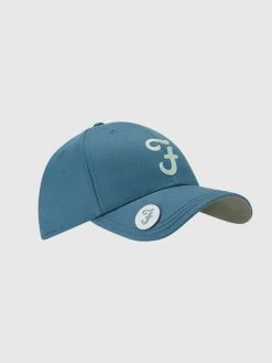 Farah Reno Golf Cap With Ball Marker In Blue Grey
