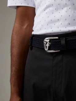Farah Sadun Woven Golf Belt In Black Jeans