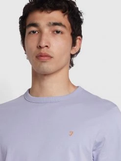 Farah NEW IN Danny Slim Fit Organic Cotton T-Shirt In Dusty Lilac