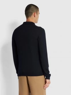 Farah Glenarm Slim Fit Polo Sweater In True Navy Jeans