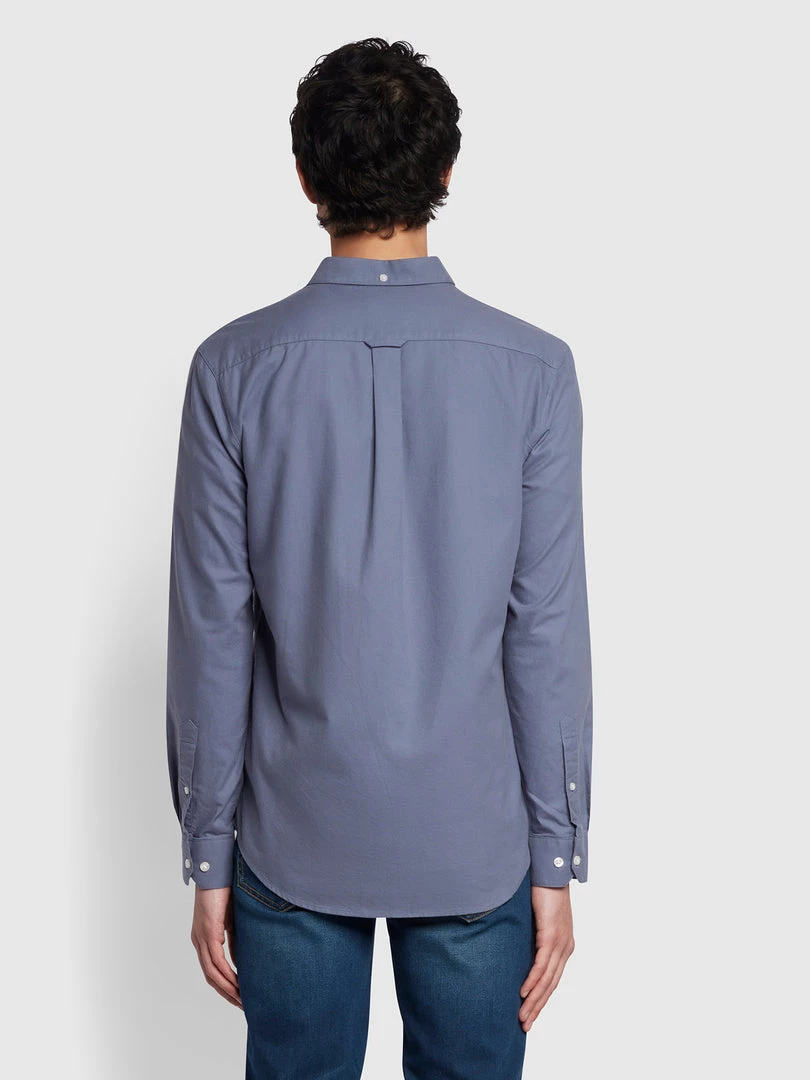 Farah Brewer Slim Fit Organic Cotton Oxford Shirt In Battleship Blue NEW IN 5 Farah Brewer Slim Fit Organic Cotton Oxford Shirt In Battleship Blue NEW IN