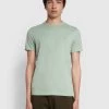 Farah Danny Slim Fit Organic Cotton T-Shirt In Summer Green NEW IN