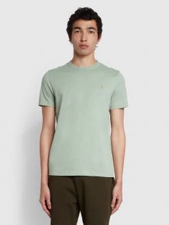Cheap Farah Store 20 Farah Danny Slim Fit Organic Cotton T-Shirt In Summer Green NEW IN