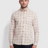 Farah Lewis Check Shirt In Blush Farah Mainline