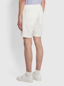 Farah Redwald Linen Drawstring Shorts In Ecru NEW IN