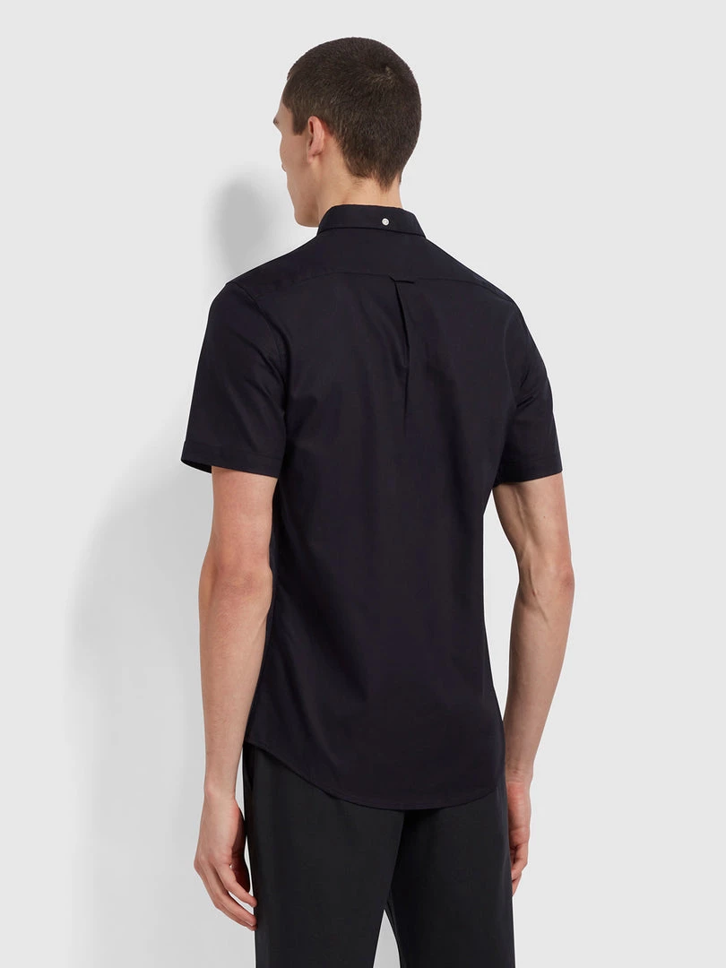 Farah Brewer Slim Fit Short Sleeve Organic Cotton Oxford Shirt In Navy CLOTHING 6 Farah Brewer Slim Fit Short Sleeve Organic Cotton Oxford Shirt In Navy CLOTHING