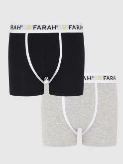 Farah Elkton 2 Pack Boxers In Assorted Colours Jeans