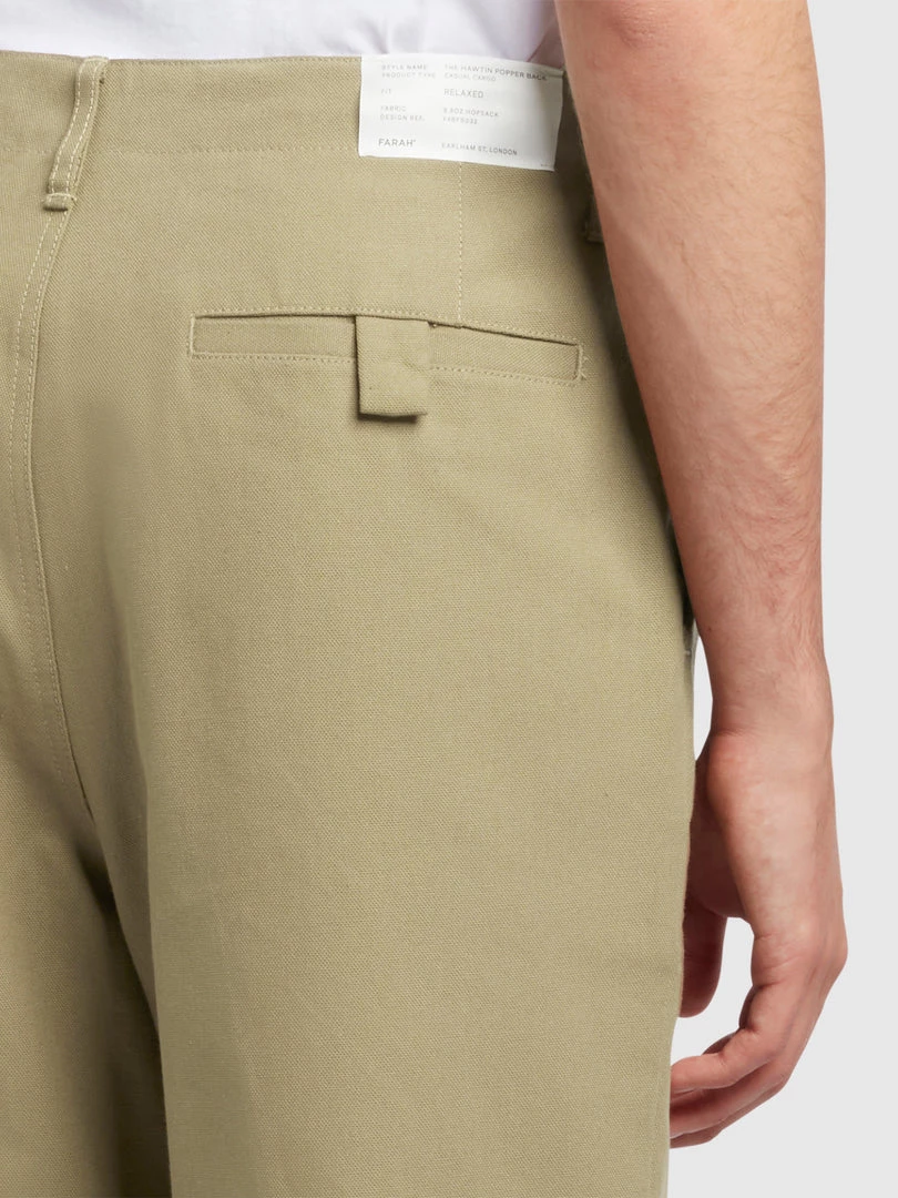 Farah Hawtin Relaxed Fit Hopsack Cropped Trousers In Beige CLOTHING 5 Farah Hawtin Relaxed Fit Hopsack Cropped Trousers In Beige CLOTHING