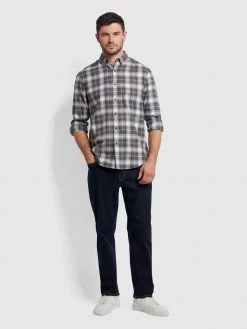 Farah Bushwick Check Shirt In Grey