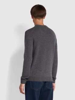 CLOTHING Birchall Crew Neck Lambswool Jumper In Farah Grey Marl 9 CLOTHING Birchall Crew Neck Lambswool Jumper In Farah Grey Marl