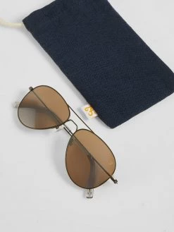 Farah Jeans Aviator Sunglasses In Vintage Green