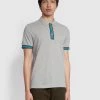 Farah NEW IN Avalon Slim Fit Organic Cotton Polo Shirt In Grey Marl