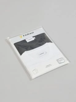 Farah Farris Slim Fit Twin Pack Organic Cotton T-Shirt In White / Black CLOTHING