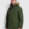 Farah Ellwood Parka In Dark Olive Farah Mainline