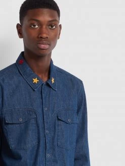 Shirts Farah X YMC Denim Shirt In Worn Rinse