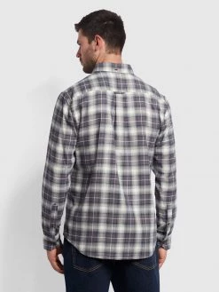 Farah Bushwick Check Shirt In Grey