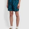Farah NEW IN Murphy Tie-Dye Print Swim Shorts In Oil Blue
