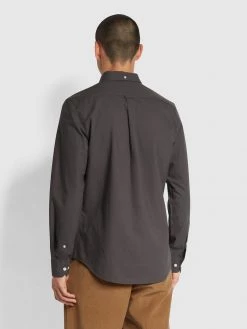 Brewer Slim Fit Organic Cotton Oxford Shirt In Farah Grey