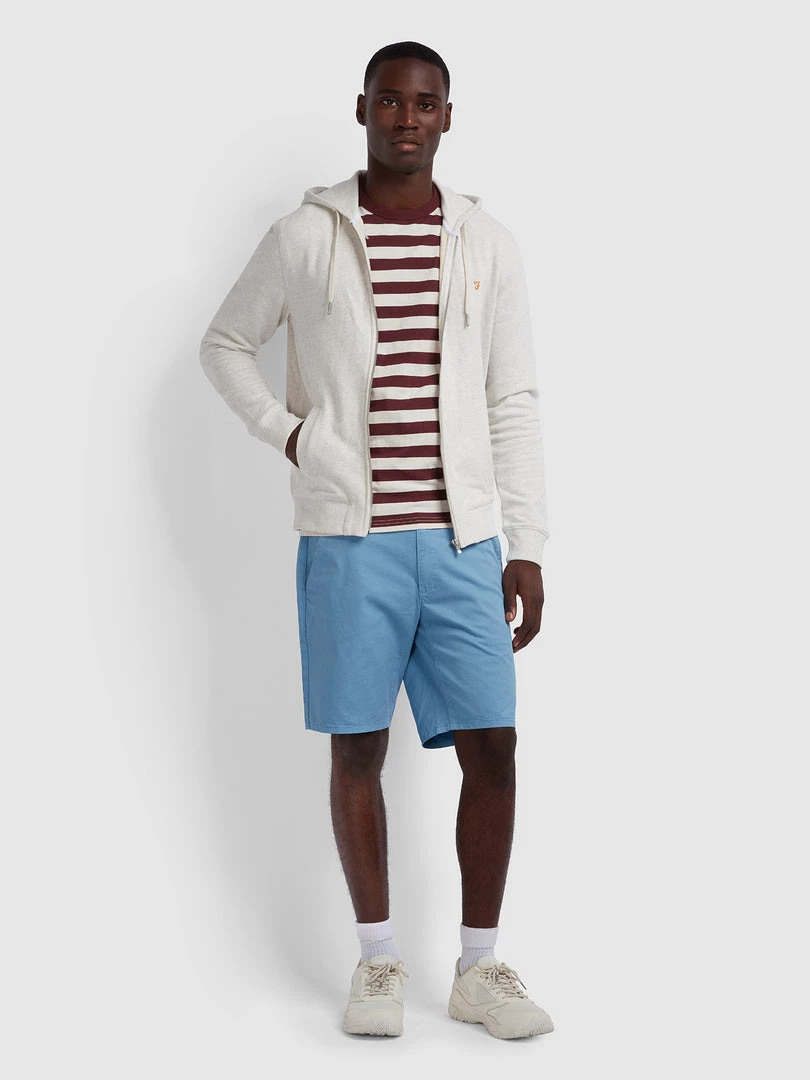 Farah Kyle Cotton Zip Through Hoodie In Chalk Marl 5 Farah Kyle Cotton Zip Through Hoodie In Chalk Marl