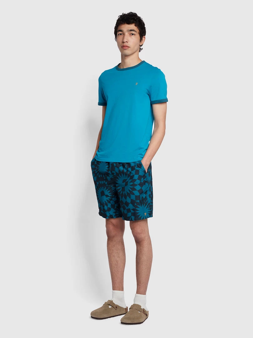 Farah NEW IN Murphy Tie-Dye Print Swim Shorts In Oil Blue 5 Farah NEW IN Murphy Tie-Dye Print Swim Shorts In Oil Blue