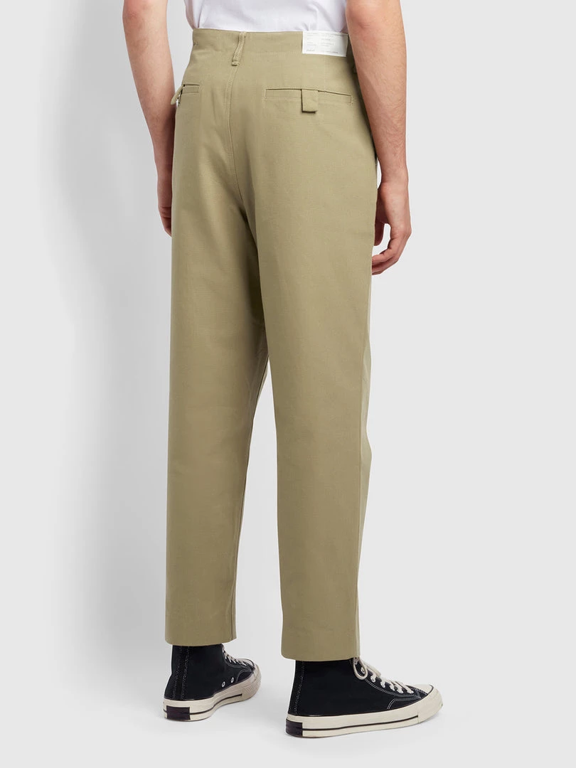 Farah Hawtin Relaxed Fit Hopsack Cropped Trousers In Beige CLOTHING 6 Farah Hawtin Relaxed Fit Hopsack Cropped Trousers In Beige CLOTHING