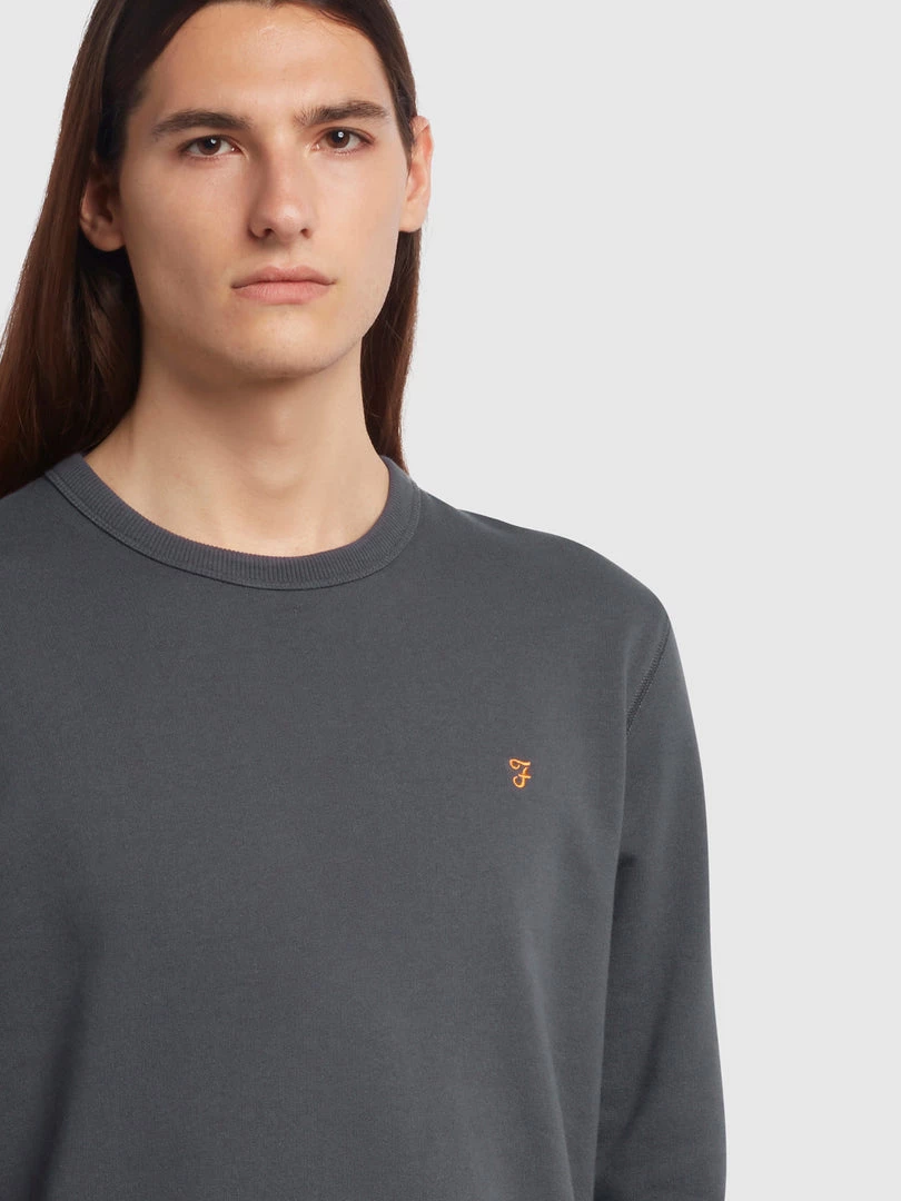 Tim Organic Cotton Crew Neck Sweatshirt In Farah Grey Jeans 5 Tim Organic Cotton Crew Neck Sweatshirt In Farah Grey Jeans