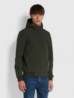 Farah Jeans Rudd Soft Shell Coat In Evergreen